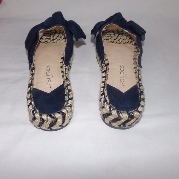 NWOT J/Slides Ritsy Espadrille Slide Sandal Navy Suede Women's Size 6.5 - Picture 3 of 4